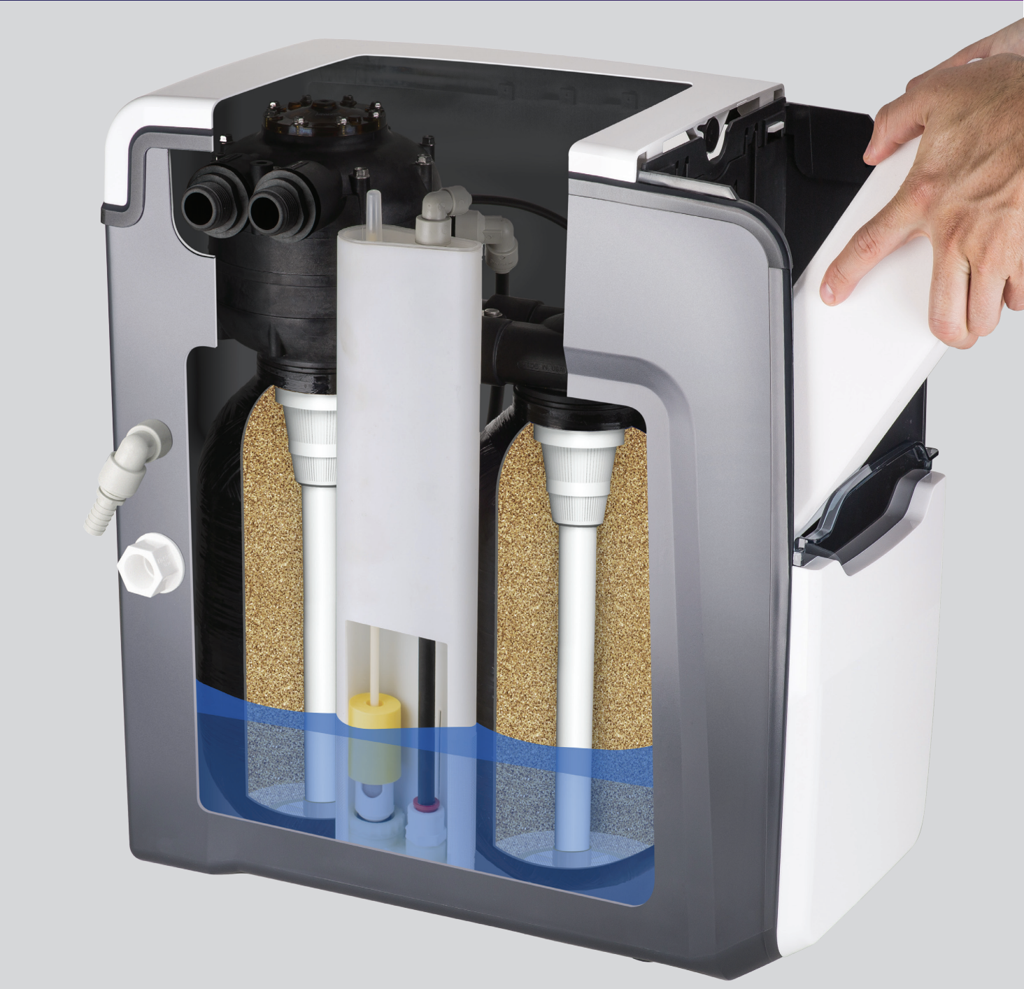 Infinity T4 Water Softener installed under a kitchen sink