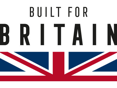 Built for Britain badge with Union Jack flag