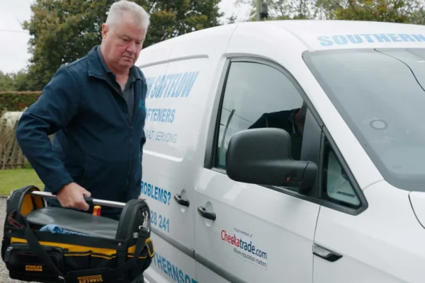 Water softener servicing - Keith on a service call