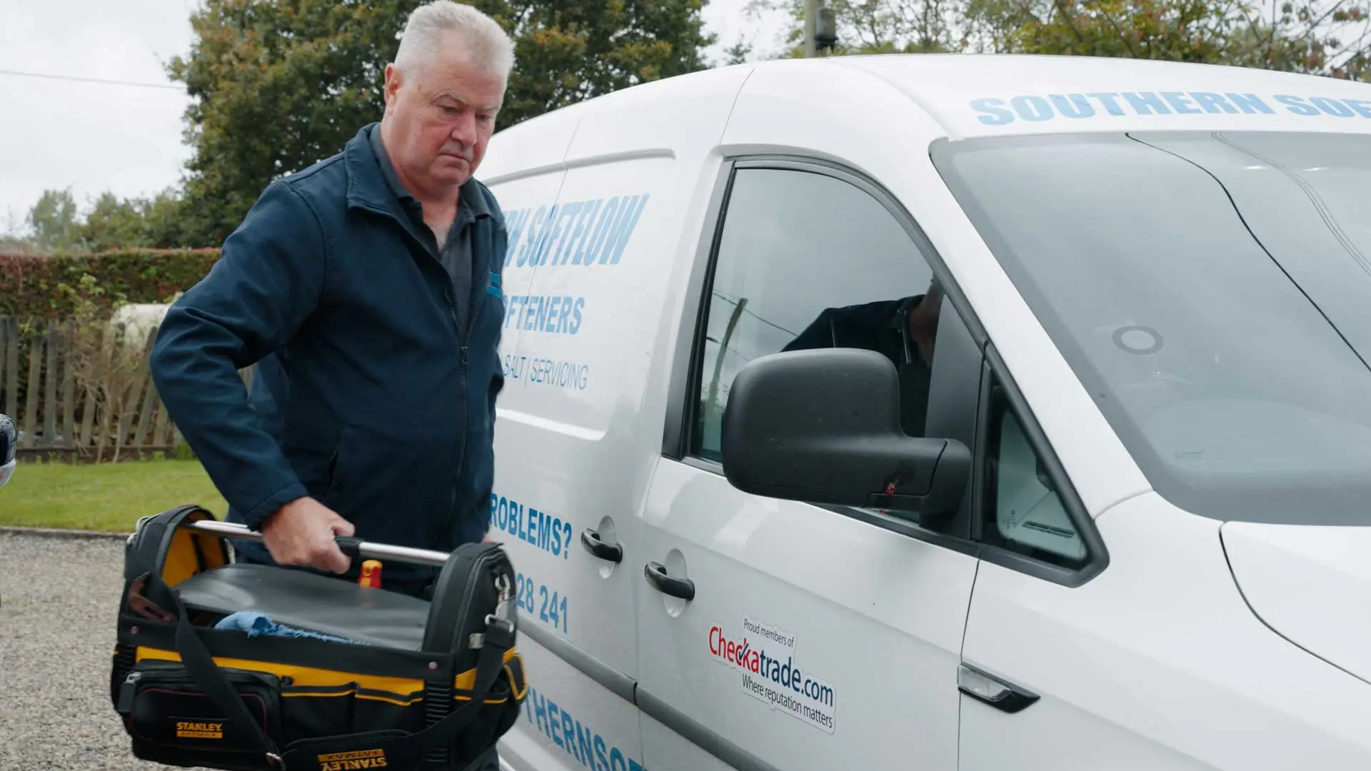 Water softener servicing - Keith on a service call