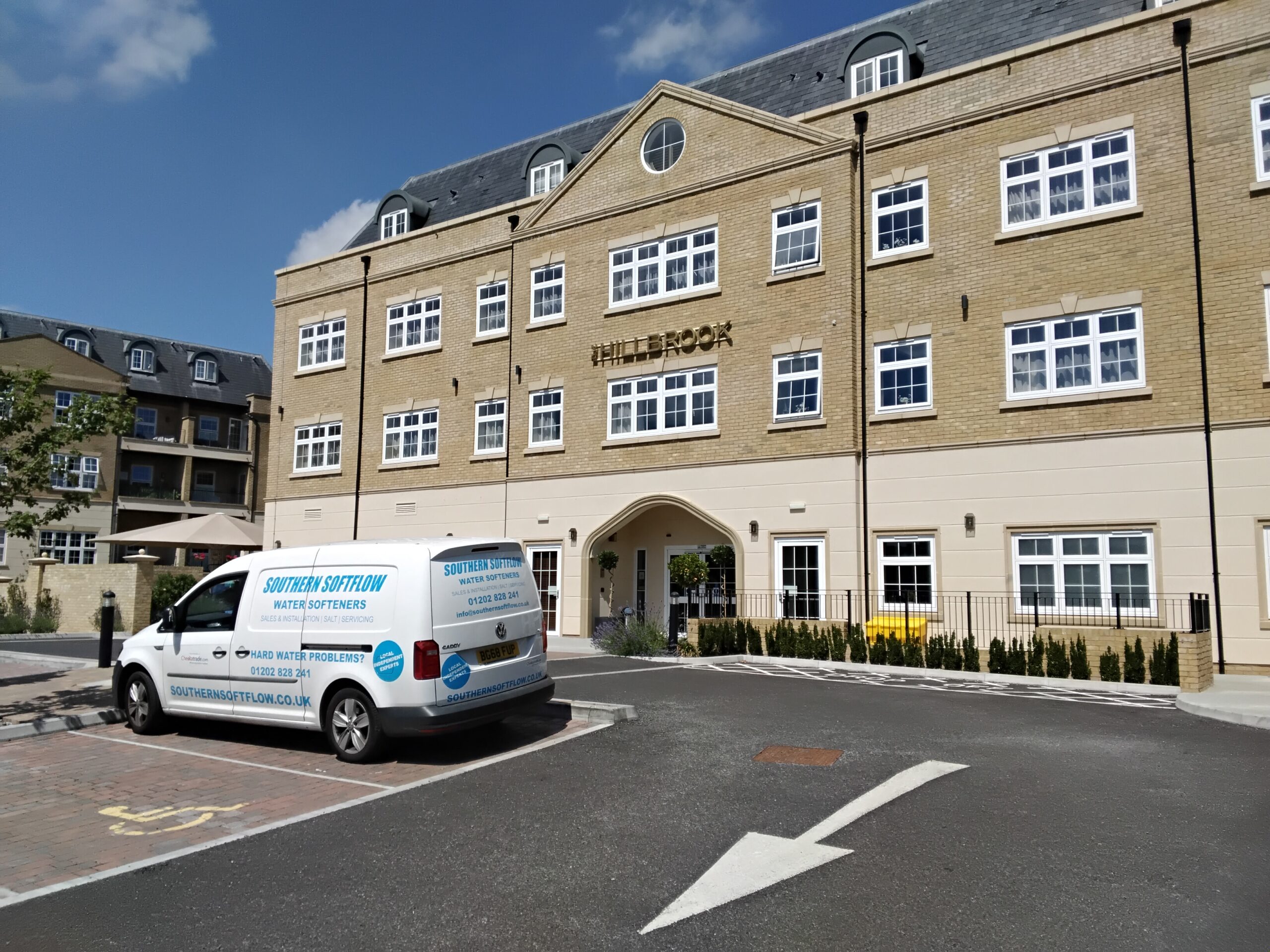 Southern Softflow van at Hillbrook Hotel, Sherborne