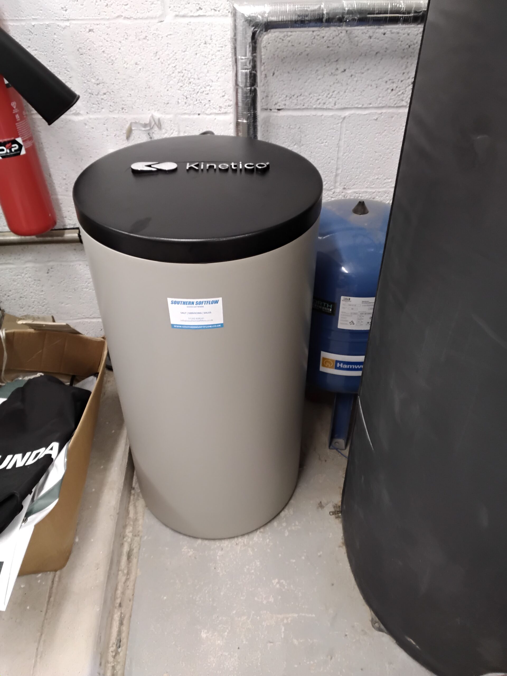Kinetico commercial water softener unit installed at Hillbrook Hotel
