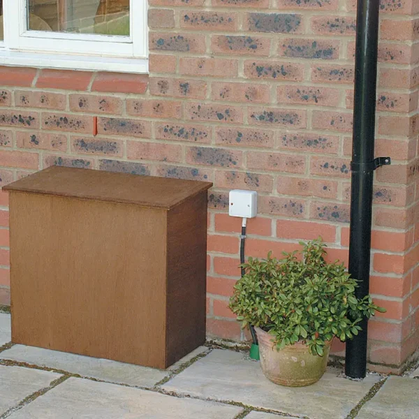 outside water softener cabinet