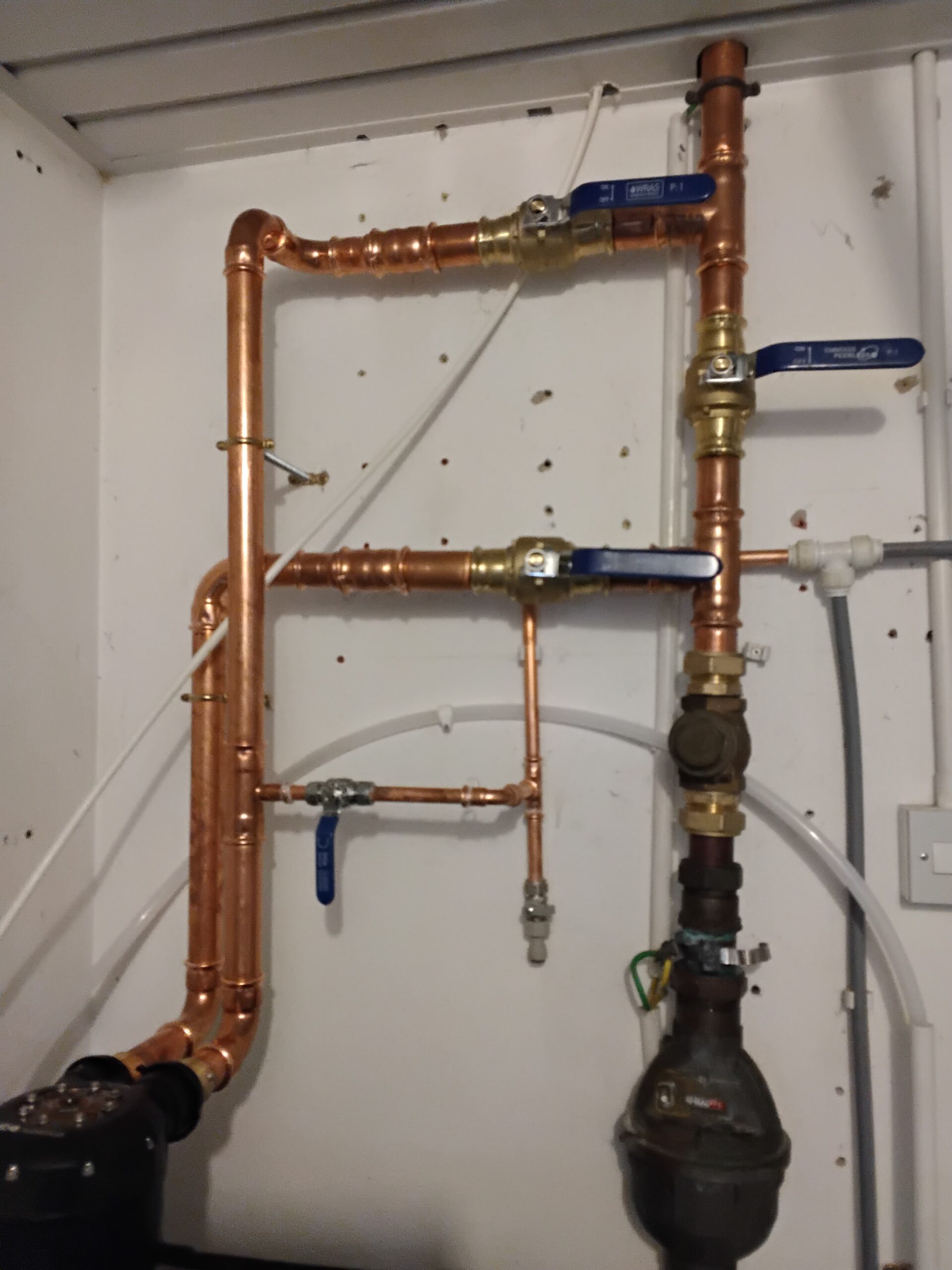 Commercial water softener pipework installation at Wareham Forest